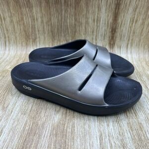 Oofos Ooahh Men's 6 Women's 8 Black Recovery‎ Athletic Shoes Slides Sandals